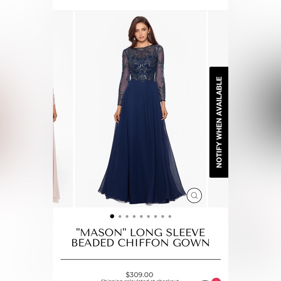 XSCAPE navy beaded gown mother of the bride 18w - Picture 3 of 7